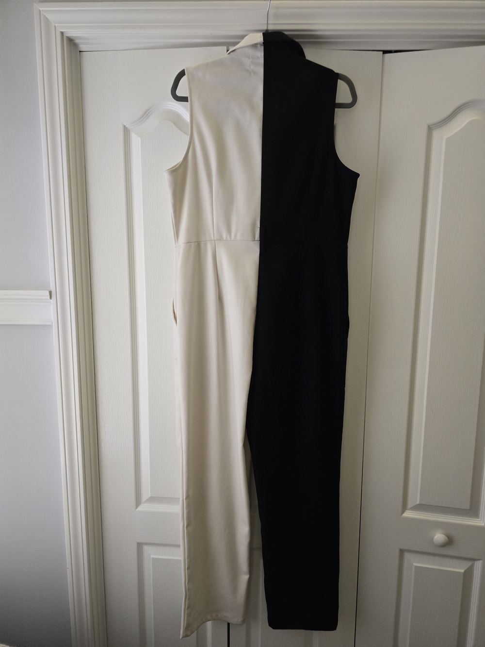Fashion Brand Company Black and White Split Sleeveless Jumpsuit - Picture 2 of 4
